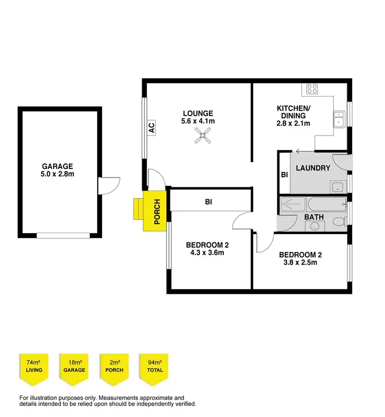 Floorplan of Homely unit listing, 2/56 Pine Avenue, Victor Harbor SA 5211