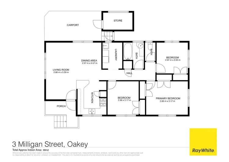 Floorplan of Homely house listing, 3 Milligan Street, Oakey QLD 4401