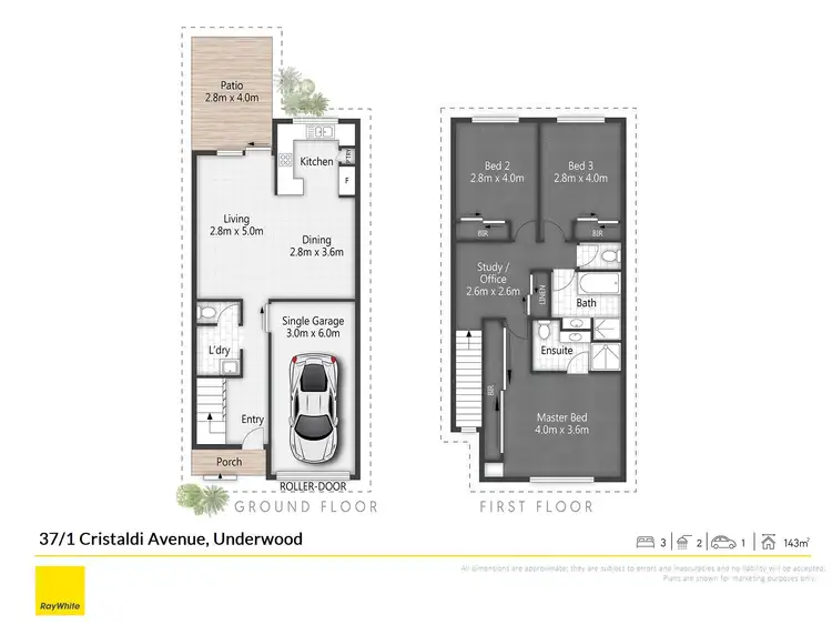 Floorplan of Homely townhouse listing, 37/1 Cristaldi Avenue, Underwood QLD 4119
