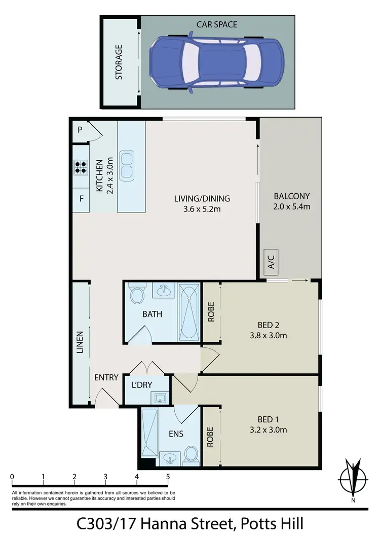Floorplan of Homely unit listing, C303/17 Hanna Street, Potts Hill NSW 2143