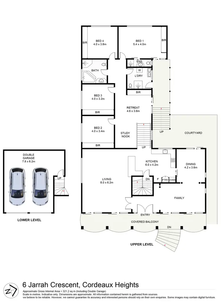 Floorplan of Homely house listing, 6 Jarrah Crescent, Cordeaux Heights NSW 2526