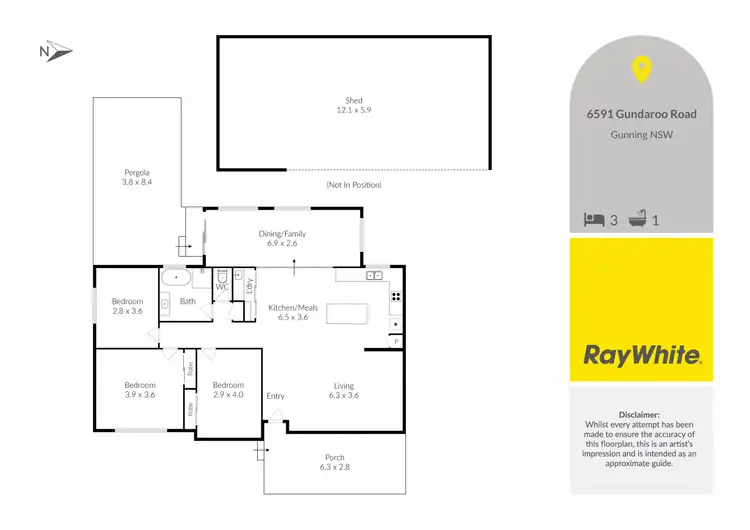 Floorplan of Homely rural property listing, 6591 Gundaroo Road, Gunning NSW 2581