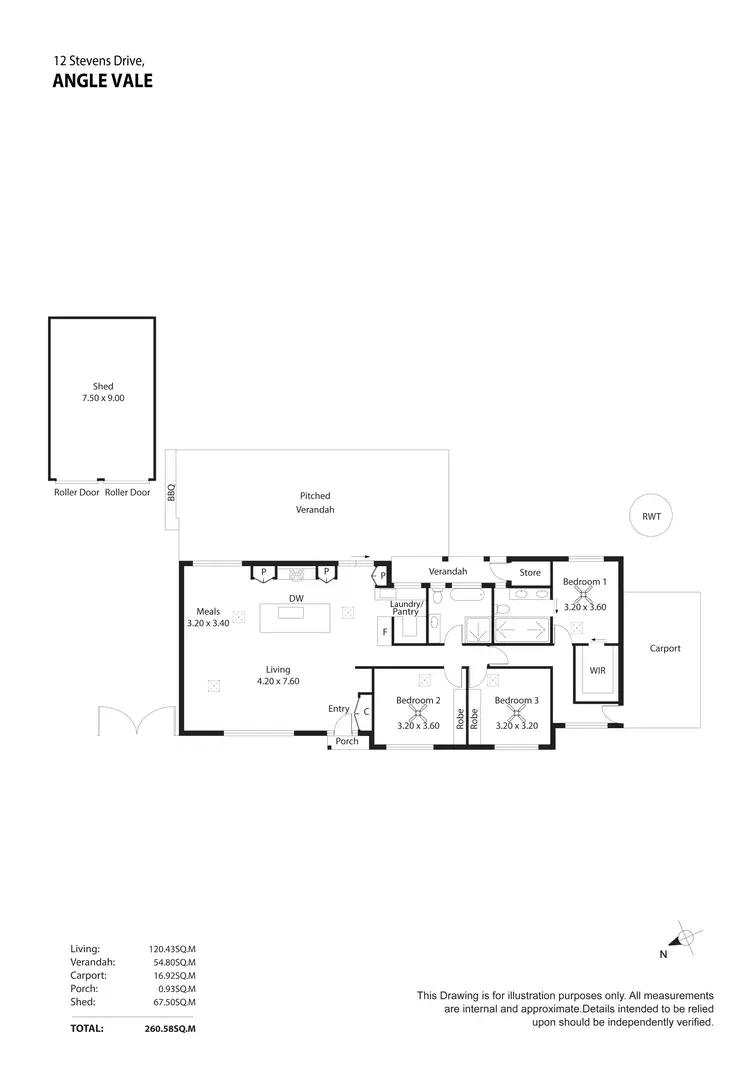 Floorplan of Homely house listing, 12 Stevens Drive, Angle Vale SA 5117