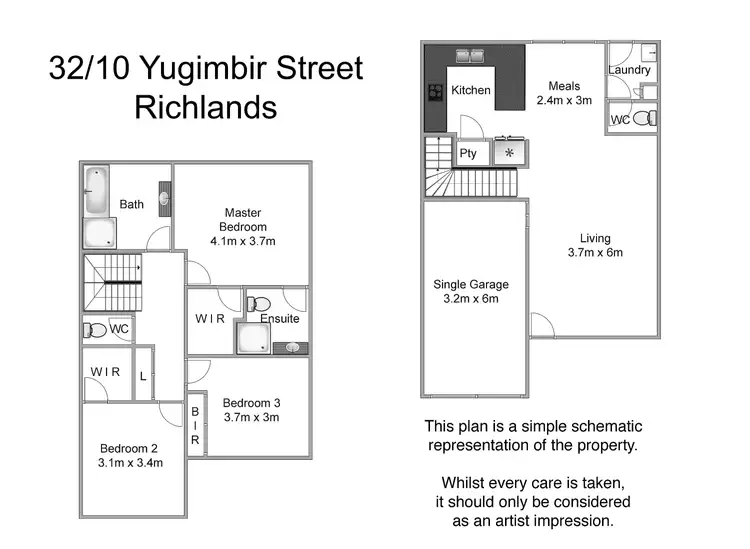 Floorplan of Homely townhouse listing, 32/10 Yugumbir Street, Richlands QLD 4077