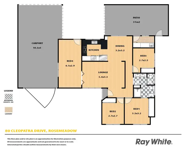 Floorplan of Homely house listing, 80 Cleopatra Drive, Rosemeadow NSW 2560