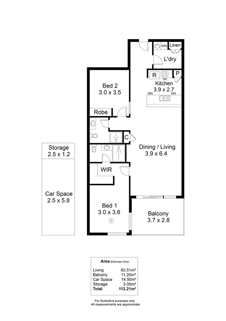 Floorplan of Homely apartment listing, 203/20 Timms Street, Findon SA 5023