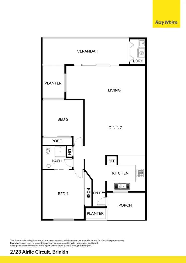 Floorplan of Homely unit listing, 2/23 Airlie Circuit, Brinkin NT 810