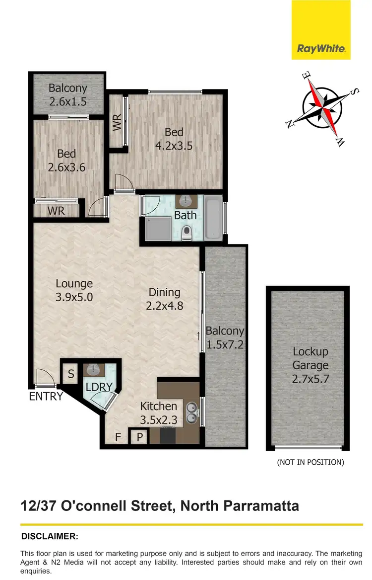 Floorplan of Homely unit listing, 12/37 O'Connell Street, North Parramatta NSW 2151