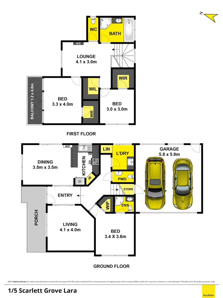 Floorplan of Homely townhouse listing, 1/5 Scarlett Grove, Lara VIC 3212