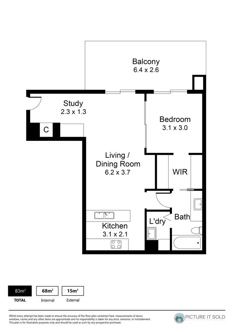 Floorplan of Homely apartment listing, 217/52 Sturt Street, Adelaide SA 5000