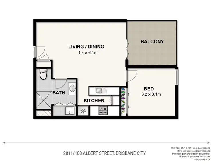 Floorplan of Homely apartment listing, 2811/108 Albert Street, Brisbane City QLD 4000