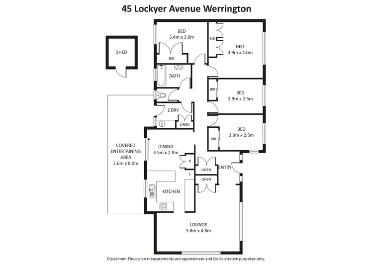 Floorplan of Homely house listing, 45 Lockyer Avenue, Werrington County NSW 2747