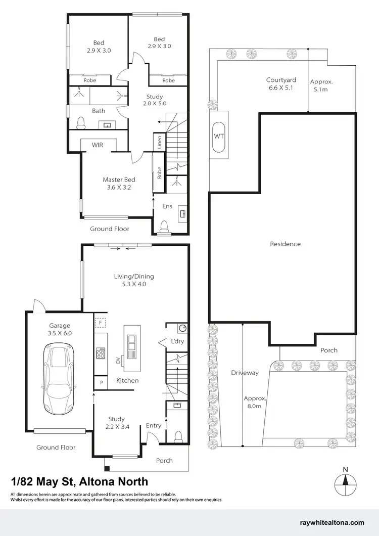 Floorplan of Homely townhouse listing, 1/82 May Street, Altona North VIC 3025