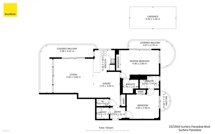 Floorplan of Homely apartment listing, 23/2943 Surfers Paradise Boulevard, Surfers Paradise QLD 4217