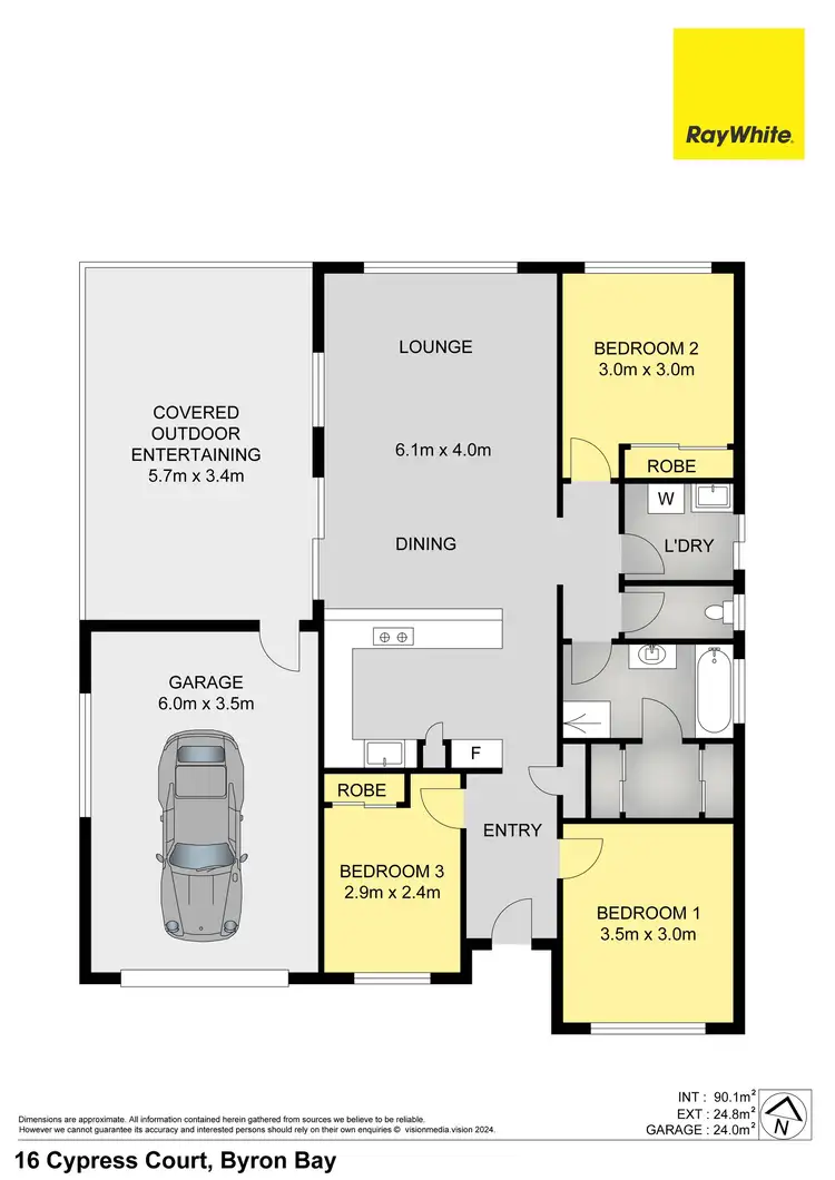 Floorplan of Homely house listing, 16 Cypress Court, Byron Bay NSW 2481