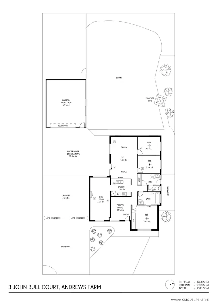 Floorplan of Homely house listing, 3 John Bull Court, Andrews Farm SA 5114