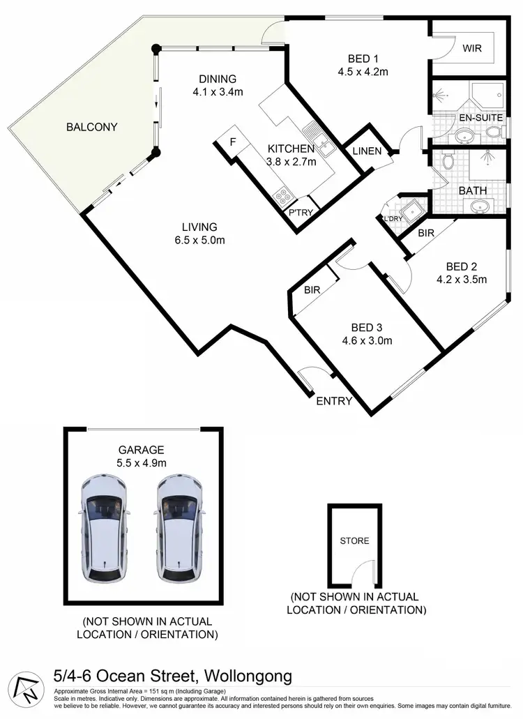 Floorplan of Homely apartment listing, 5/4-6 Ocean Street, Wollongong NSW 2500