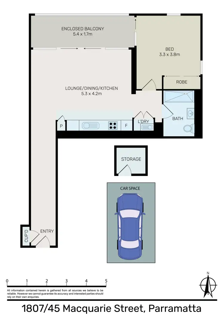 Floorplan of Homely apartment listing, 1807/45 Macquarie Street, Parramatta NSW 2150