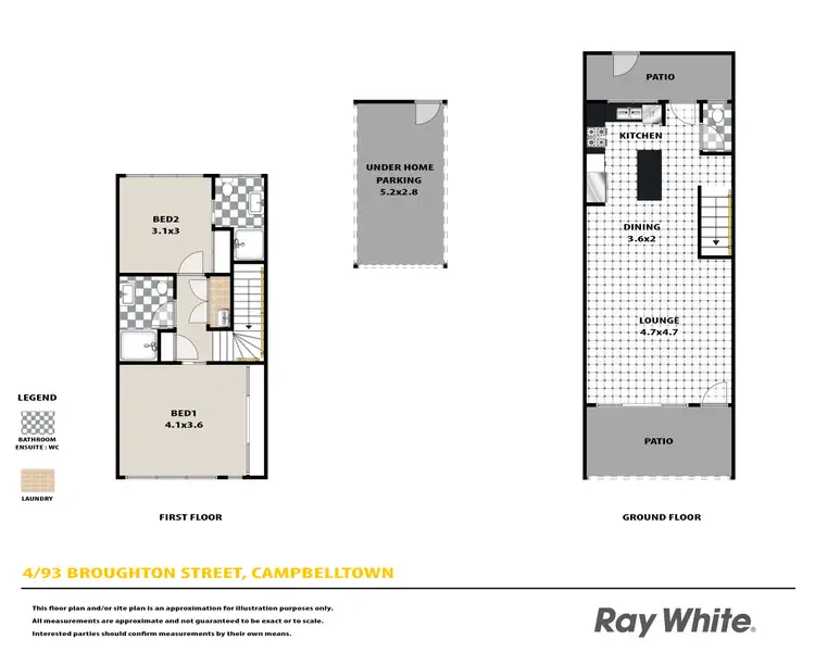 Floorplan of Homely townhouse listing, 4/93 Broughton Street, Campbelltown NSW 2560