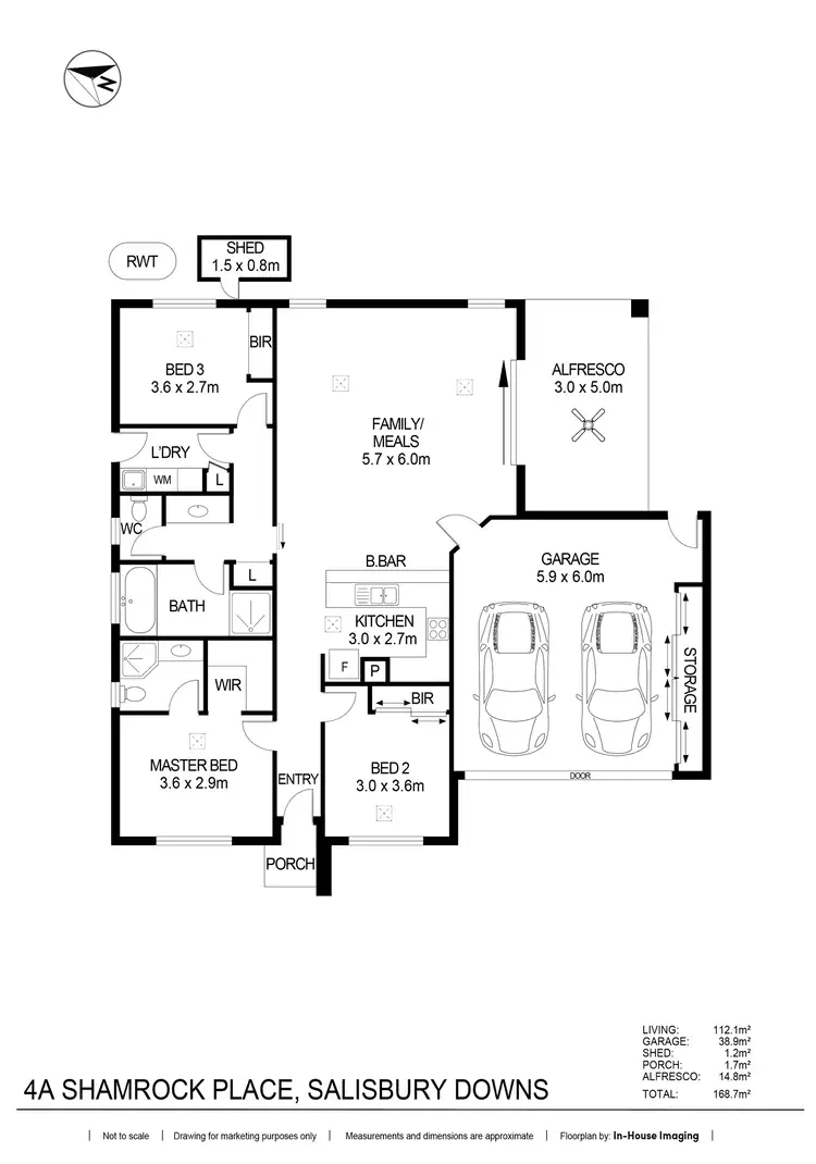 Floorplan of Homely house listing, 4a Shamrock Place, Salisbury Downs SA 5108