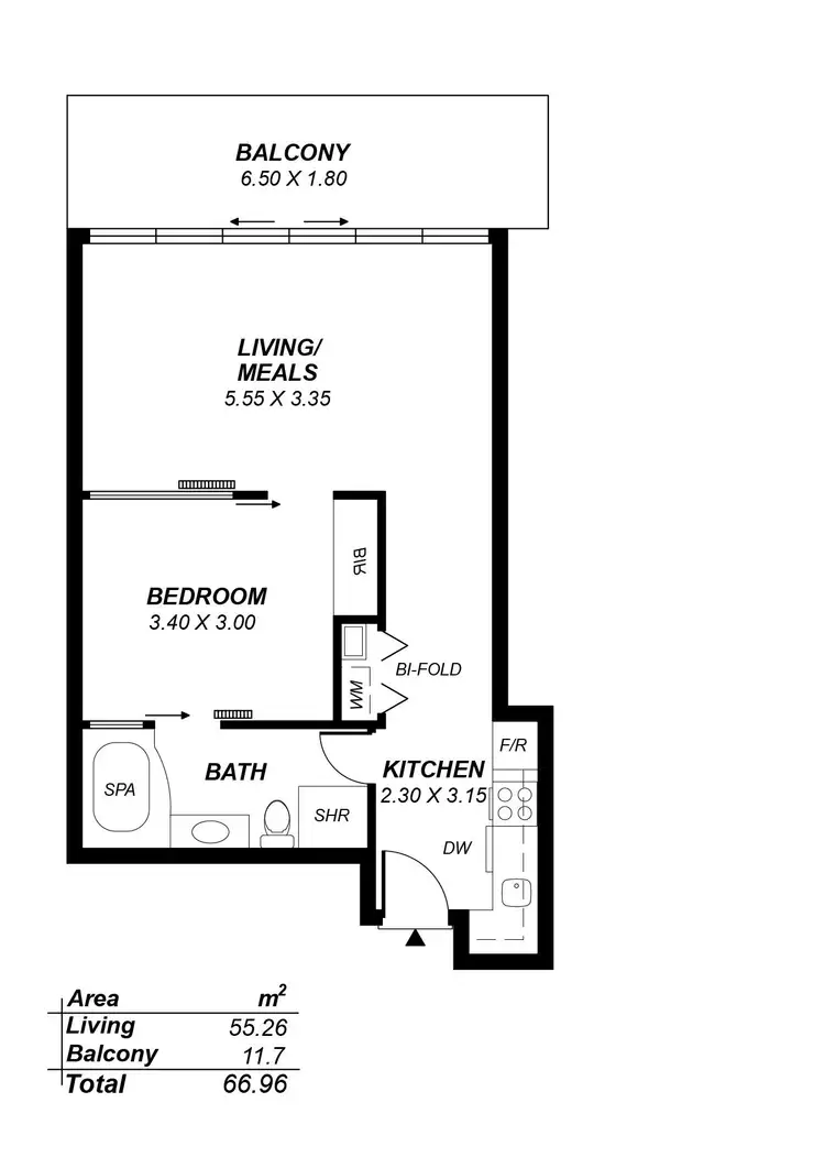 Floorplan of Homely apartment listing, 1509/96 North Terrace, Adelaide SA 5000