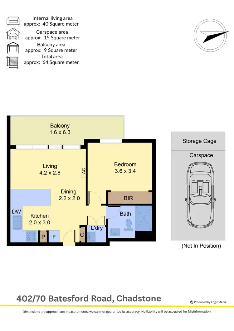 Floorplan of Homely apartment listing, 402/70 Batesford Road, Chadstone VIC 3148