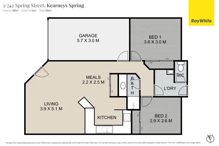 Floorplan of Homely unit listing, 3/242 Spring Street, Kearneys Spring QLD 4350