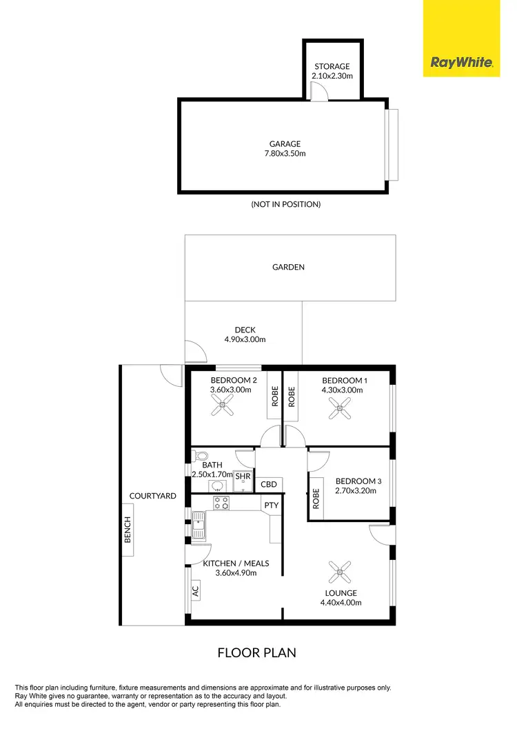 Floorplan of Homely unit listing, 1/19 Renwick Street, West Beach SA 5024