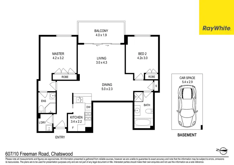 Floorplan of Homely unit listing, 607/10 freeman Road, Chatswood NSW 2067