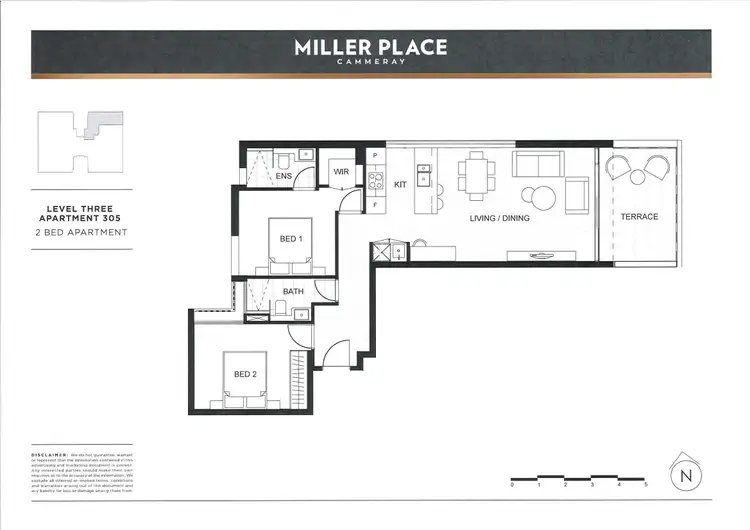 Floorplan of Homely apartment listing, 305/467 Miller Street, Cammeray NSW 2062