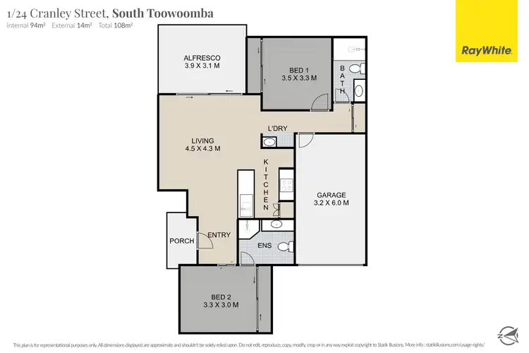 Floorplan of Homely unit listing, 1/24 Cranley Street, South Toowoomba QLD 4350
