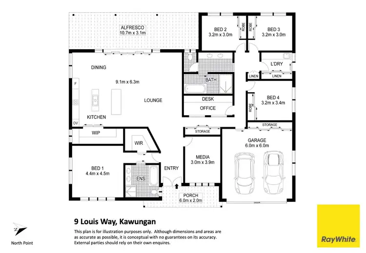 Floorplan of Homely house listing, 9 Louis Way, Kawungan QLD 4655