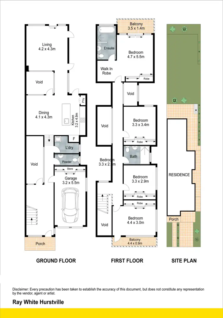 Floorplan of Homely semi-detached listing, 20 McLeod Street, Hurstville NSW 2220