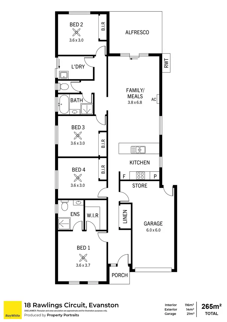 Floorplan of Homely house listing, 18 Rawlings Circuit, Evanston SA 5116