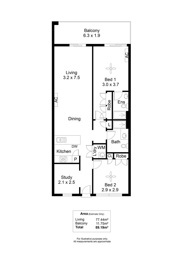 Floorplan of Homely apartment listing, 214/42-48 Garden Terrace, Mawson Lakes SA 5095