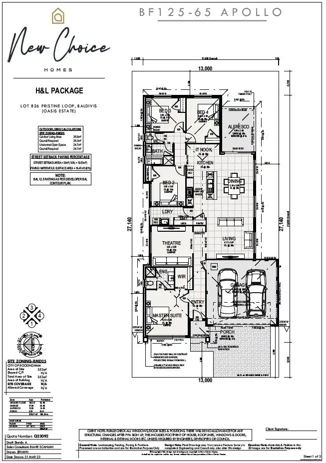 Floorplan of Homely house listing, 20 Pristine Loop, Baldivis WA 6171