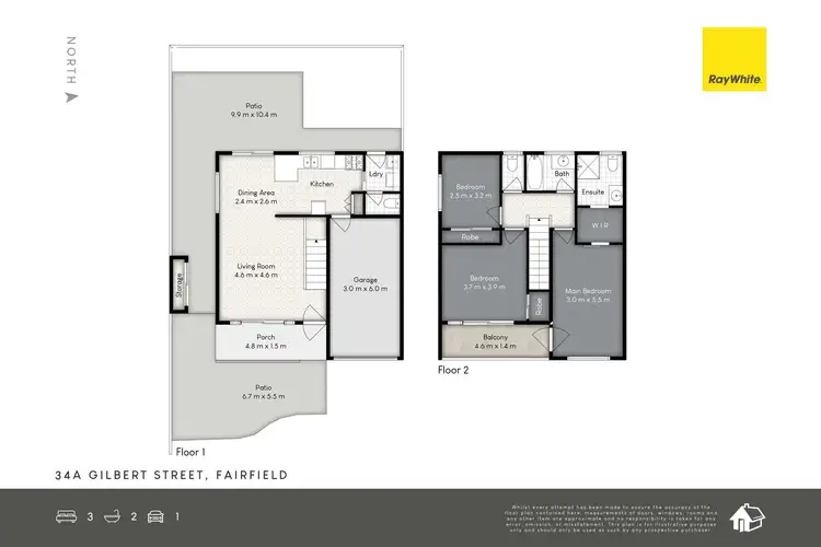 Floorplan of Homely townhouse listing, 34a Gilbert Street, Fairfield QLD 4103