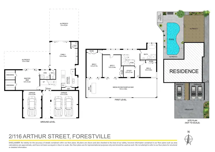 Floorplan of Homely semi-detached listing, 2/116 Arthur Street, Forestville NSW 2087