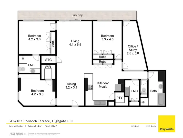 Floorplan of Homely apartment listing, GF6/182 Dornoch Terrace, Highgate Hill QLD 4101
