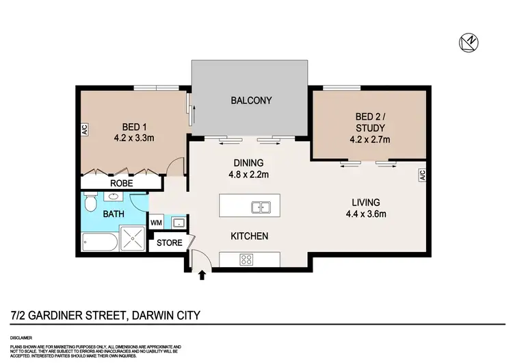 Floorplan of Homely unit listing, 7/2 Gardiner Street, Darwin City NT 800