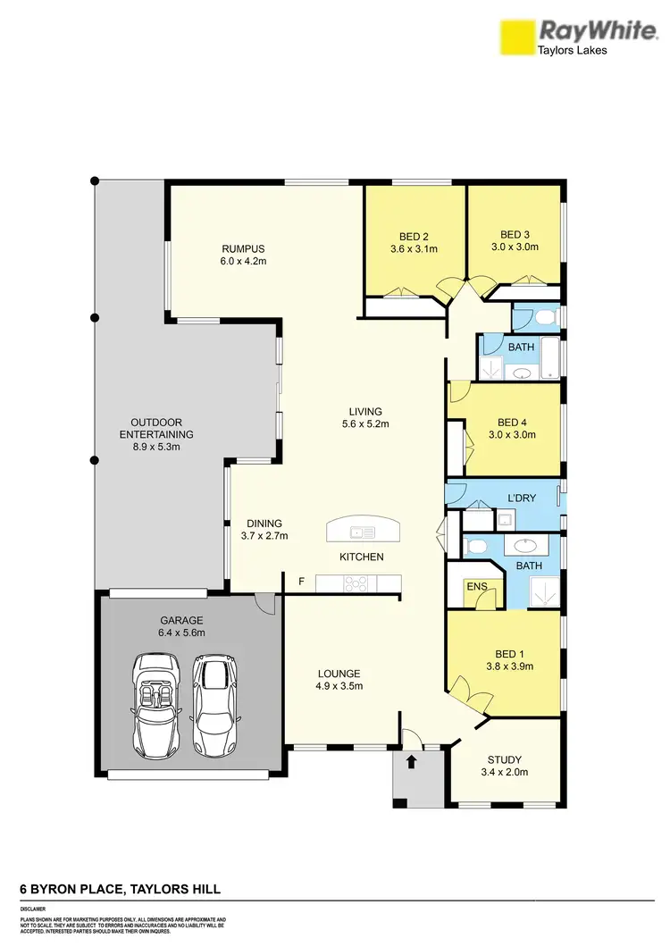 Floorplan of Homely house listing, 6 Byron Place, Taylors Hill VIC 3037