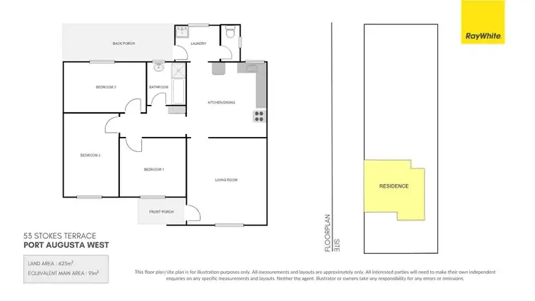 Floorplan of Homely semi-detached listing, 53 Stokes Terrace, Port Augusta West SA 5700