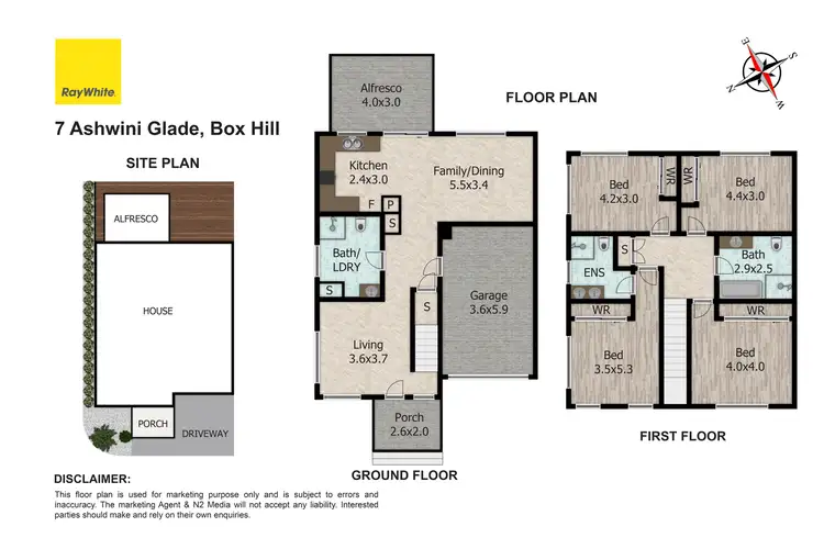 Floorplan of Homely townhouse listing, 7 Ashwini Glade, Box Hill NSW 2765