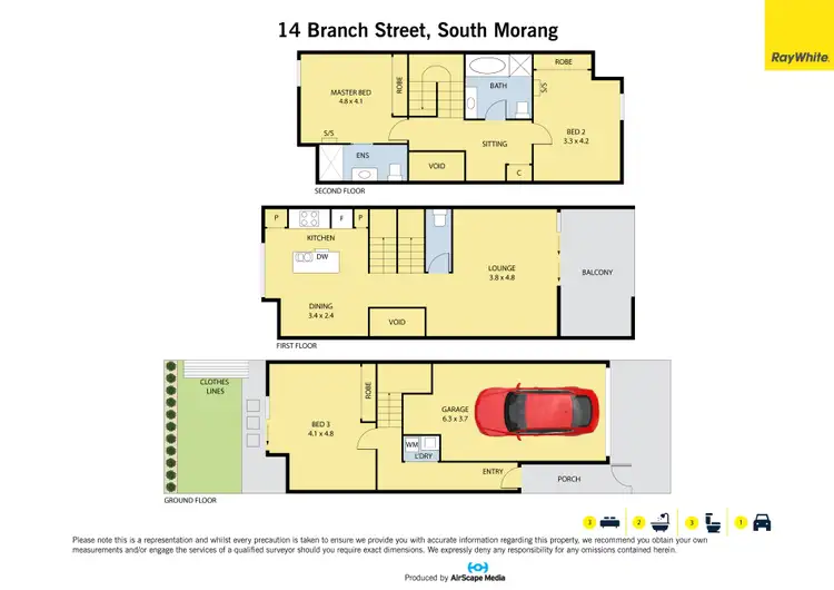 Floorplan of Homely townhouse listing, 14 Branch Street, South Morang VIC 3752