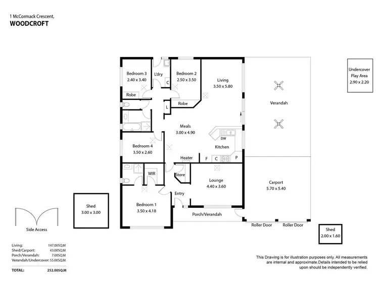 Floorplan of Homely house listing, 1 McCormack Crescent, Woodcroft SA 5162