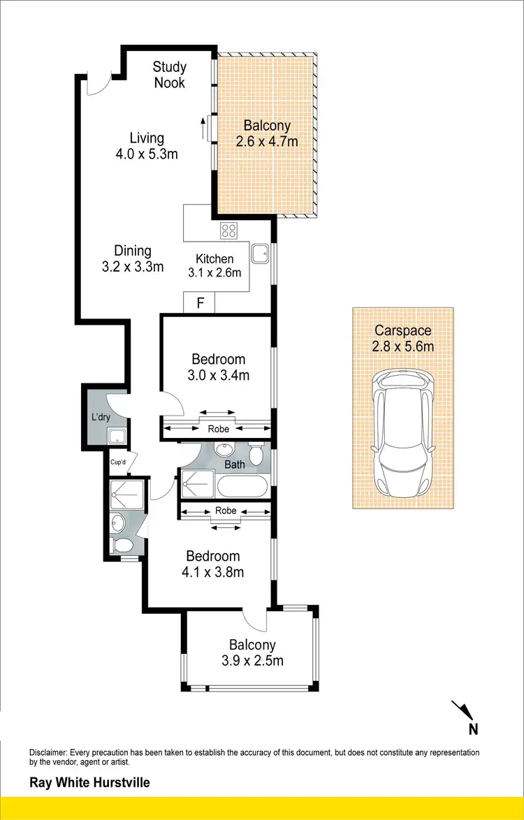 Floorplan of Homely apartment listing, 7/19-21 Noble Street, Allawah NSW 2218
