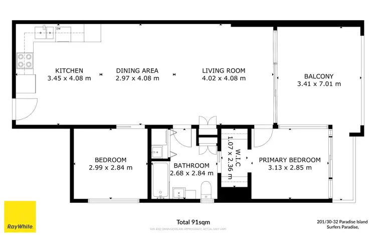 Floorplan of Homely apartment listing, 201/30-32 Paradise Island, Surfers Paradise QLD 4217