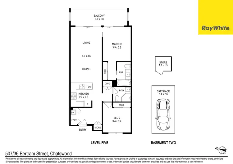 Floorplan of Homely unit listing, 507/36 Bertram Street, Chatswood NSW 2067