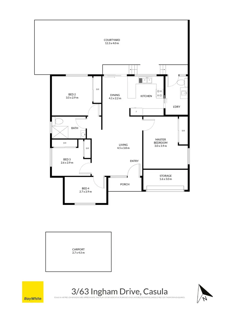 Floorplan of Homely townhouse listing, 3/63 Ingham Drive, Casula NSW 2170