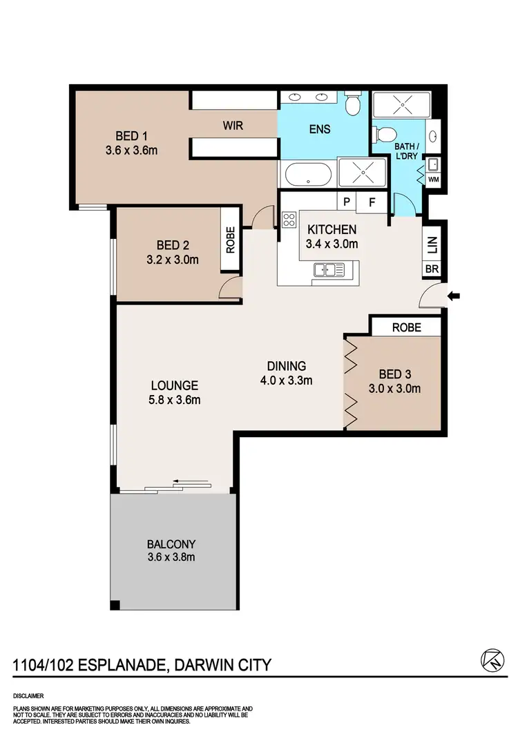 Floorplan of Homely apartment listing, 1104/102 Esplanade, Darwin City NT 800